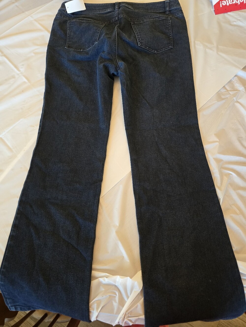 Lafayette 148 New York Dark Blue Flare Jeans - Picture 1 of 5